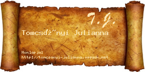 Tomcsányi Julianna névjegykártya