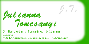 julianna tomcsanyi business card